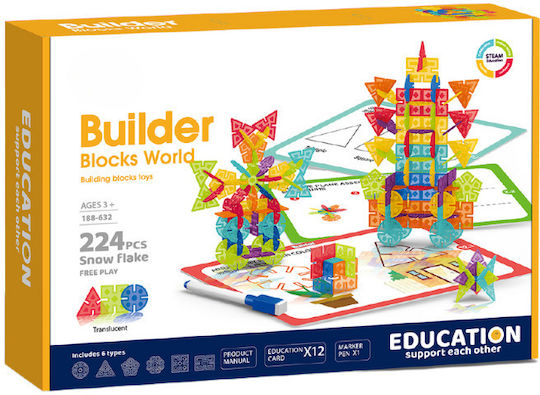 Bufnitel Cuburi De Construit Snowflakes Pentru 3+ Ani 224 Bucăți