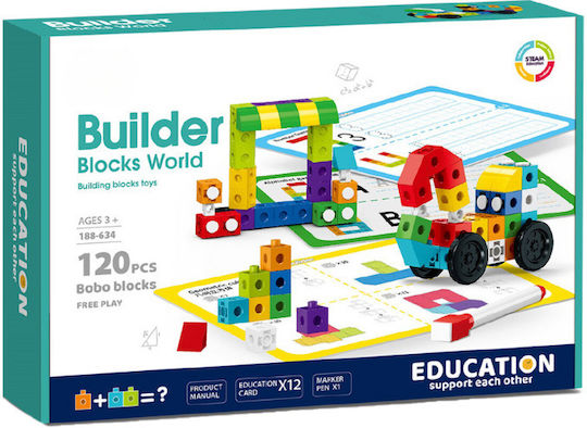 Bufnitel Construction Set Building Blocks - Learn and Have Fun for 3+ Years 120 Pieces