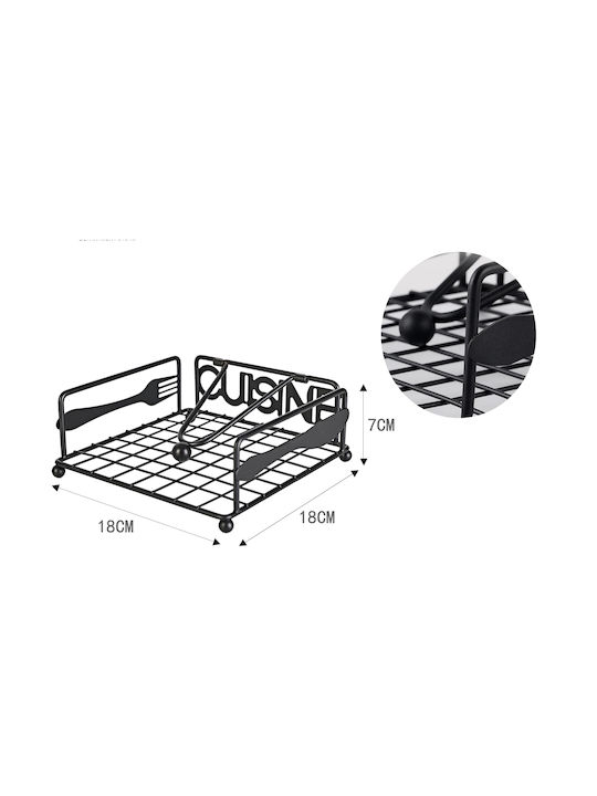 Tpster Suport pentru șervețele Metalică Neagră 18x18x7cm 36287