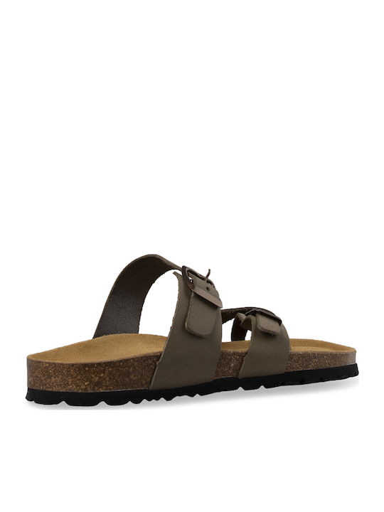 Flache Sandalen für Damen in Grün Farbe