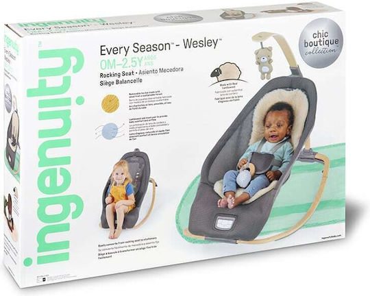 Ingenuity Elektrisch Baby Relax Every Season Rocking Seat mit Musik und Vibration Gray für Kind bis 18kg