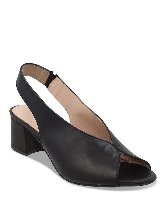 Tsouderos Shoes Leather Black Heels