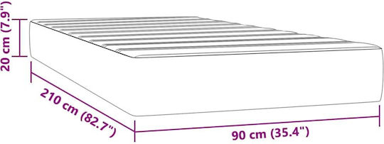vidaXL Μονό Ανατομικό Στρώμα 90x210x20cm με Ανεξάρτητα Ελατήρια