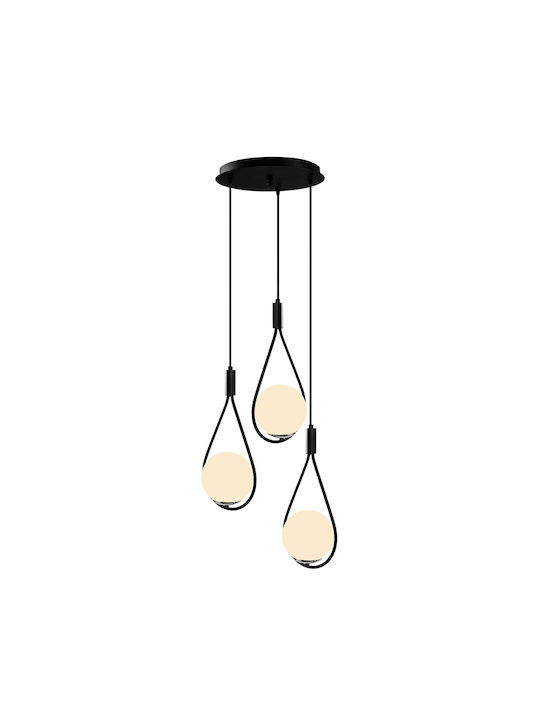 Mudoni Adjustable Pendant Light Black Ball with Socket E27 46x46x136cm