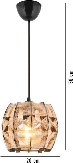 Barril Adjustable Pendant Light Brown with Socket E27 20x20x60cm