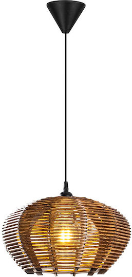 Ellipse Adjustable Pendant Light Brown with Socket E27 35x35x60cm