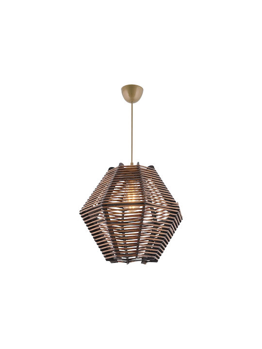 Faunus Adjustable Pendant Light Brown with Socket E27 35x35x75cm