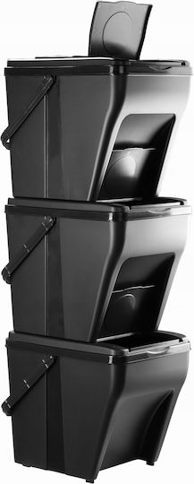 Kadax Waste Bin Waste Plastic Black 25lt 1pcs