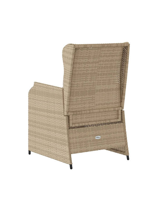 Fotoliu De Exterior Din Rattan Bej Cu Pernă 2 Buc 55x67x95 Cm