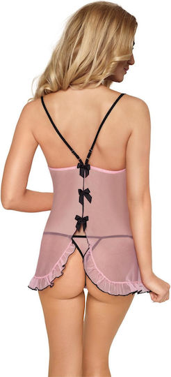 Σετ Sexy Babydoll με Δαντέλα Ροζ