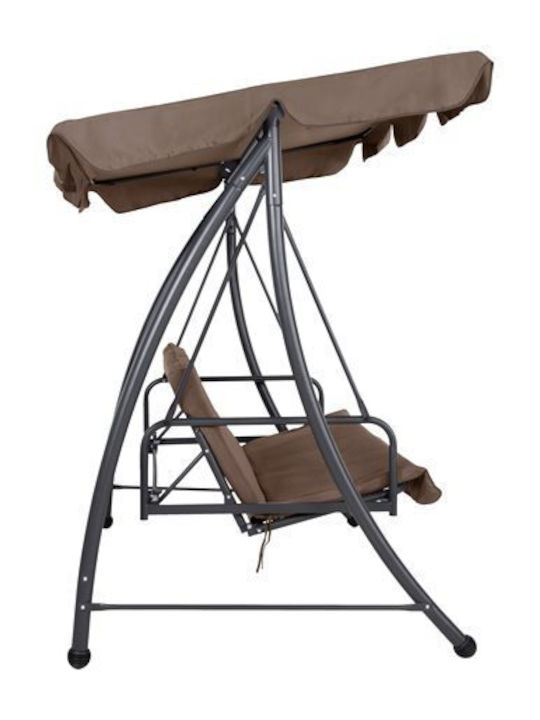 Likid Качулка с основа и възглавница Двуместна Метал Grey-Brown Д200xШ120xВ164см