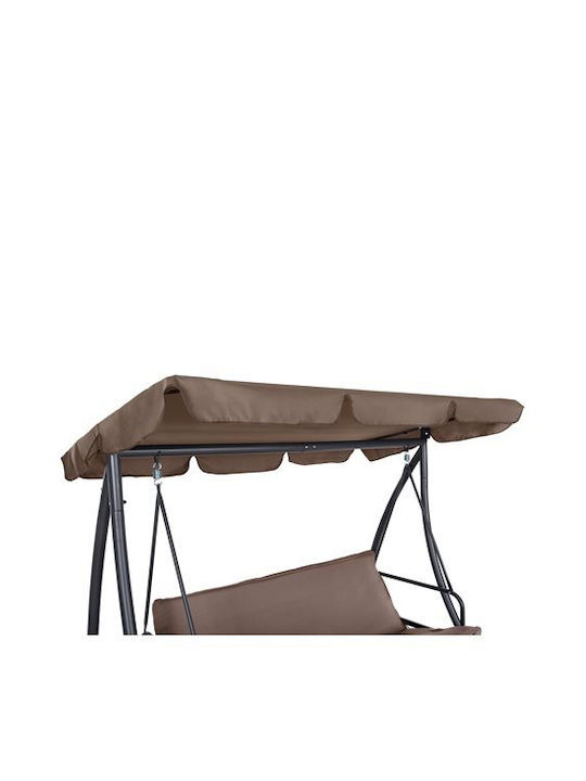 Likid Качулка с основа и възглавница Двуместна Метал Grey-Brown Д200xШ120xВ164см