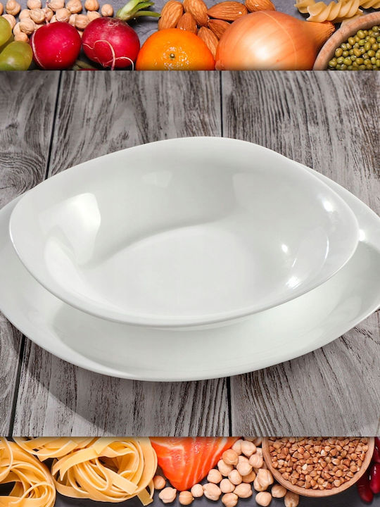 Kadax Teller Untiefe Platz Weiß 28x28cm