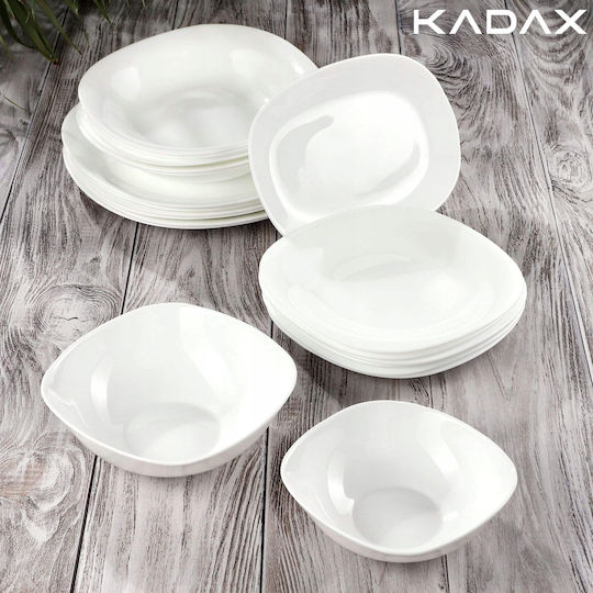 Kadax Teller Untiefe Platz Weiß 28x28cm