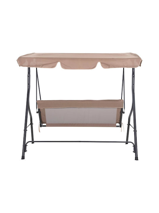 Likid Leagăn cu bază și pernă 3 Locuri Metal Grey-Brown L174xL110xH200cm