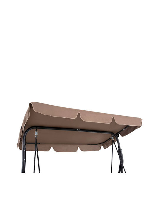 Likid Leagăn cu bază și pernă 3 Locuri Metal Grey-Brown L174xL110xH200cm