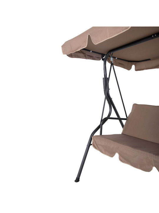 Likid Leagăn cu bază și pernă 3 Locuri Metal Grey-Brown L174xL110xH200cm