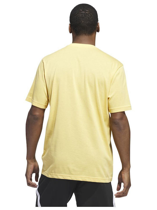 Adidas Worldwide Hoops Men's Athletic T-shirt Short Sleeve Yellow