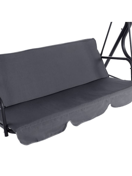Likid Garten & Veranda Schaukel mit Basis und Kissen 3 Sitze Metallisch Gray L170xB110xH153cm