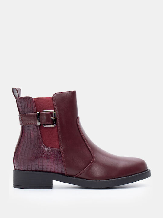 Ankle Boots Croco Detail 4315126-burgundy