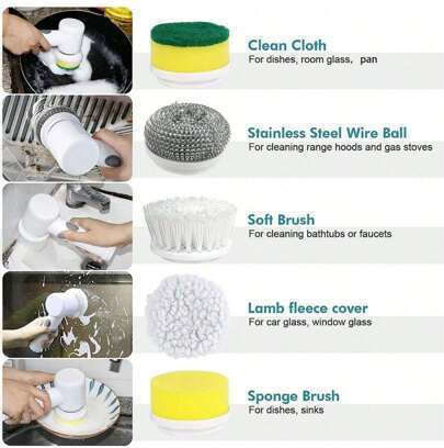 Plastic Rotating Cleaning Brush with Handle
