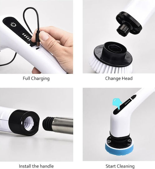 Plastic Rotating Cleaning Brush with Handle