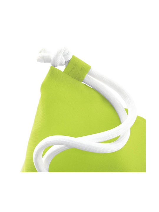 Ο.υ.κ Τσάντα Πλάτης Πουγκί Gymbag Lime Green Τσέπη 40x48cm & Χονδρά Κορδόνια