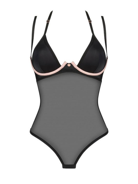 Selinne Bodysuit Sexy Plasă Negru