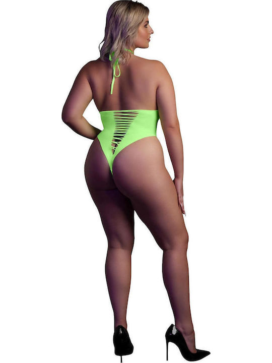 Plus Size Sexy Κορμάκι Διχτυωτό Πράσινο