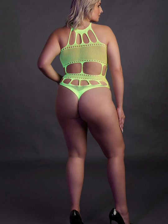 Plus Size Sexy Κορμάκι Διχτυωτό Πράσινο