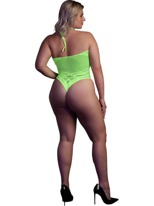 Plus Size Sexy Κορμάκι Διχτυωτό Πράσινο