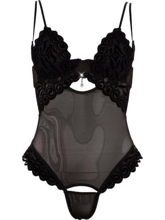 Bodysuit Sexy Plasă Negru