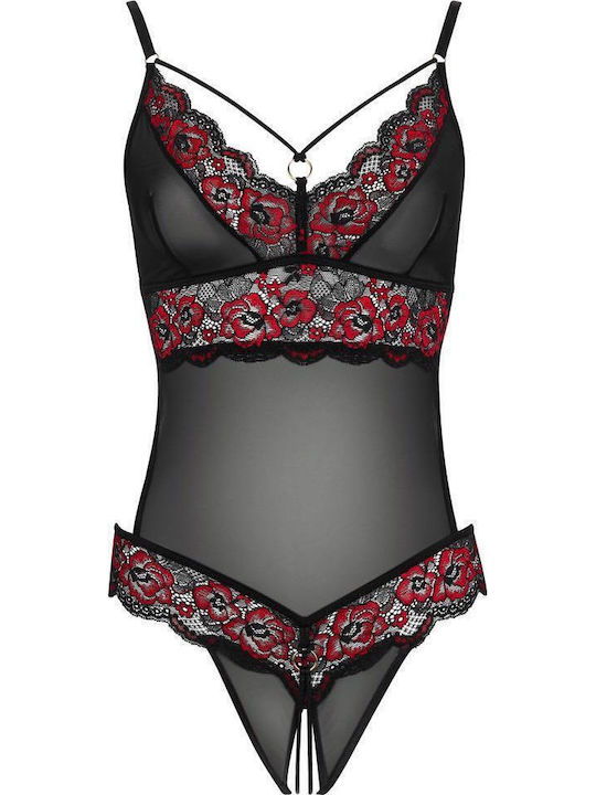 Sexy Bodysuit Mit Spitze Schwarz