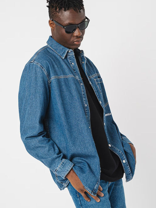 Karl Lagerfeld Men's Shirt Denim Blue