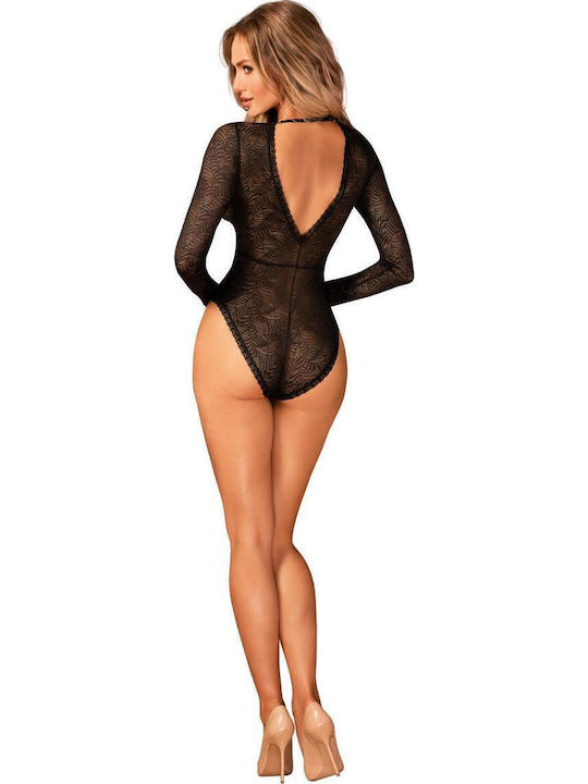 Merlys Frauen Bodysuit mit Spitze Schwarz