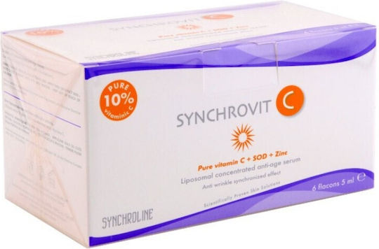 Synchroline Synchrovit C Αντιγηραντικό Serum Προσώπου με Βιταμίνη C για Αποτοξίνωση & Λάμψη 6x5ml