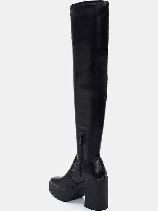 Μπότες Κάλτσα Over Knee 4314901-μαύρο