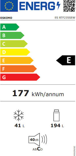 Eskimo 235лт В159xШ55xД55см. Бял ES RTF235SEW
