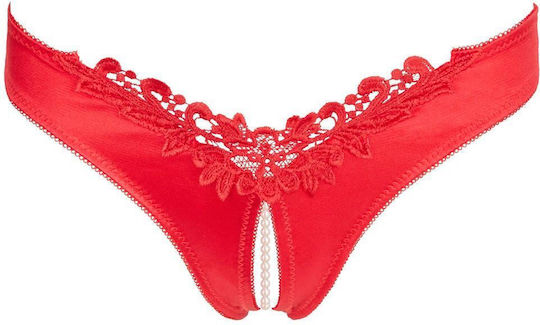 Frauen Sexy Zeichenfolge offenem Schritt Rot
