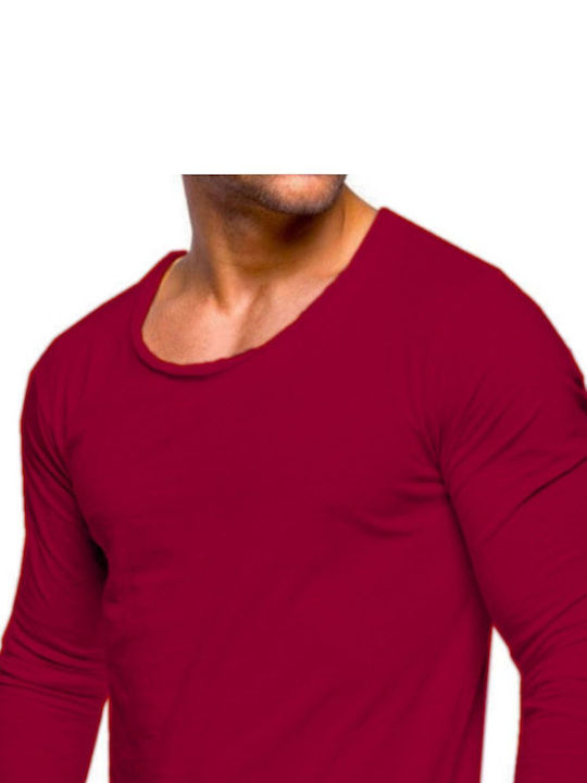 Senior Men's Long Sleeve Blouse Burgundy