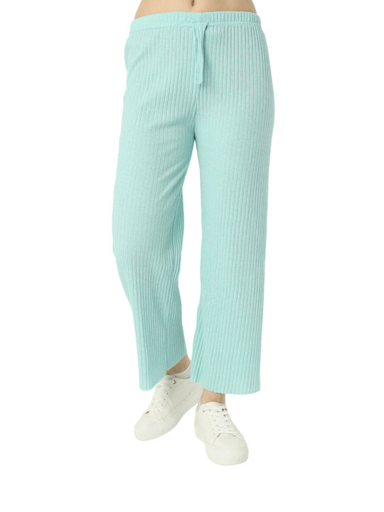 SE&ES Women's Cotton Trousers Turquoise