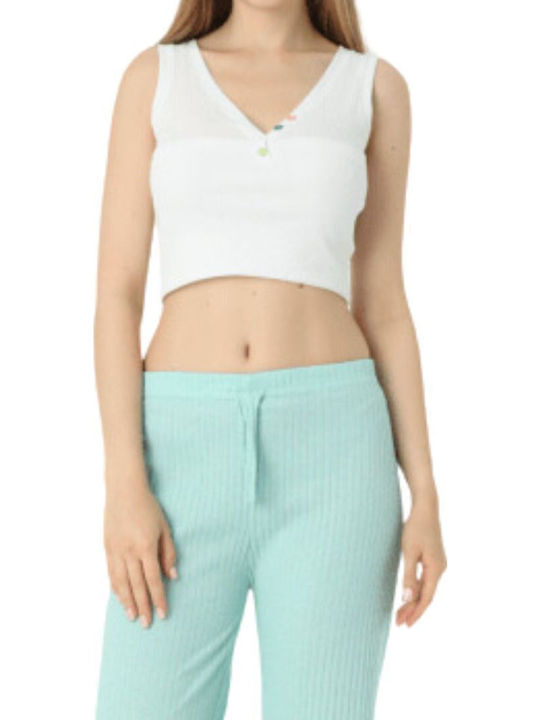 Women's Fabric Trousers Turquoise