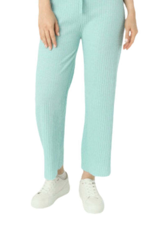 Women's Fabric Trousers Turquoise