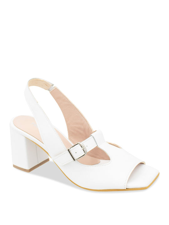 Tsouderos Shoes Leather Women's Sandals White