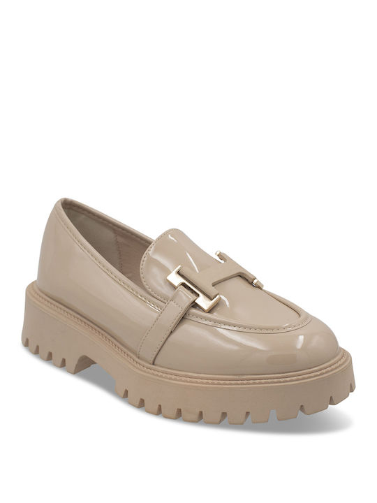 Tsouderos Shoes Women's Loafers in Beige Color