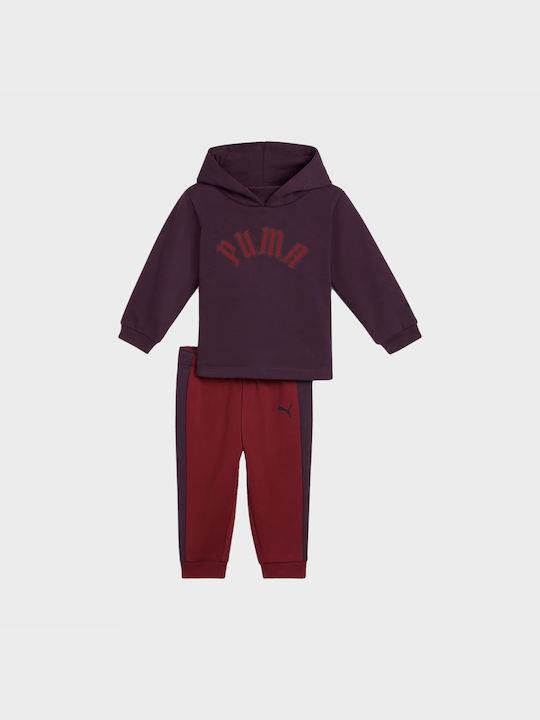 Puma Kinder Sweatpants Set - Jogginganzug Μωβ - Μπορντο