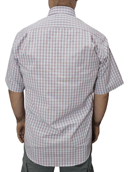 Domino Men's Shirt Short Sleeve Rust