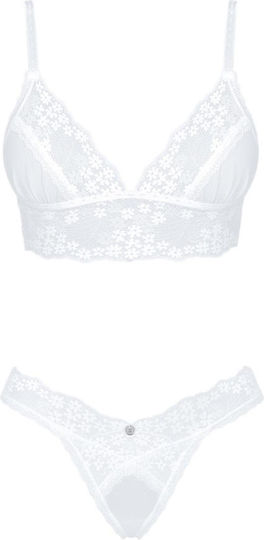 Heavenly Sexy Seturi De Lenjerie Sexy Cu Dantelă Alb 2 Bucăți