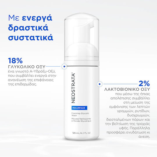 Neostrata Resurface Glycolic with Strong AHA Composition Foam Cleansing Face 125ml