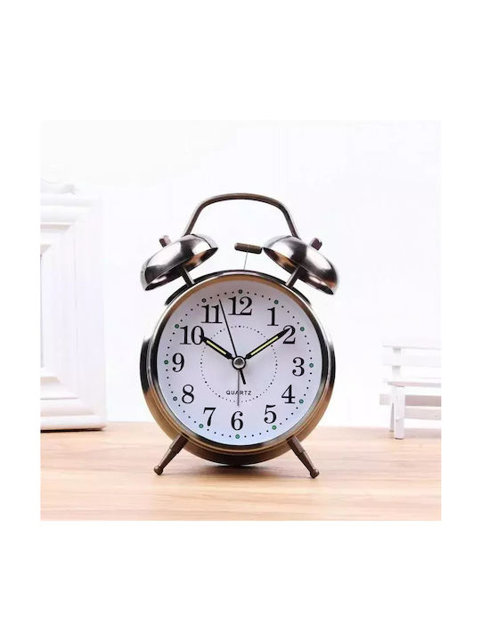 Tabletop Clock with Indicators Metal with Alarm Clock Silver 6955545408747